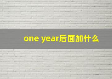 one year后面加什么